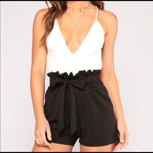 Cute white and black romper